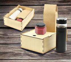 Подарочный набор Трэй / Набор из термоса Amber, баночки мёда и зелёного чая, в подарочной коробке